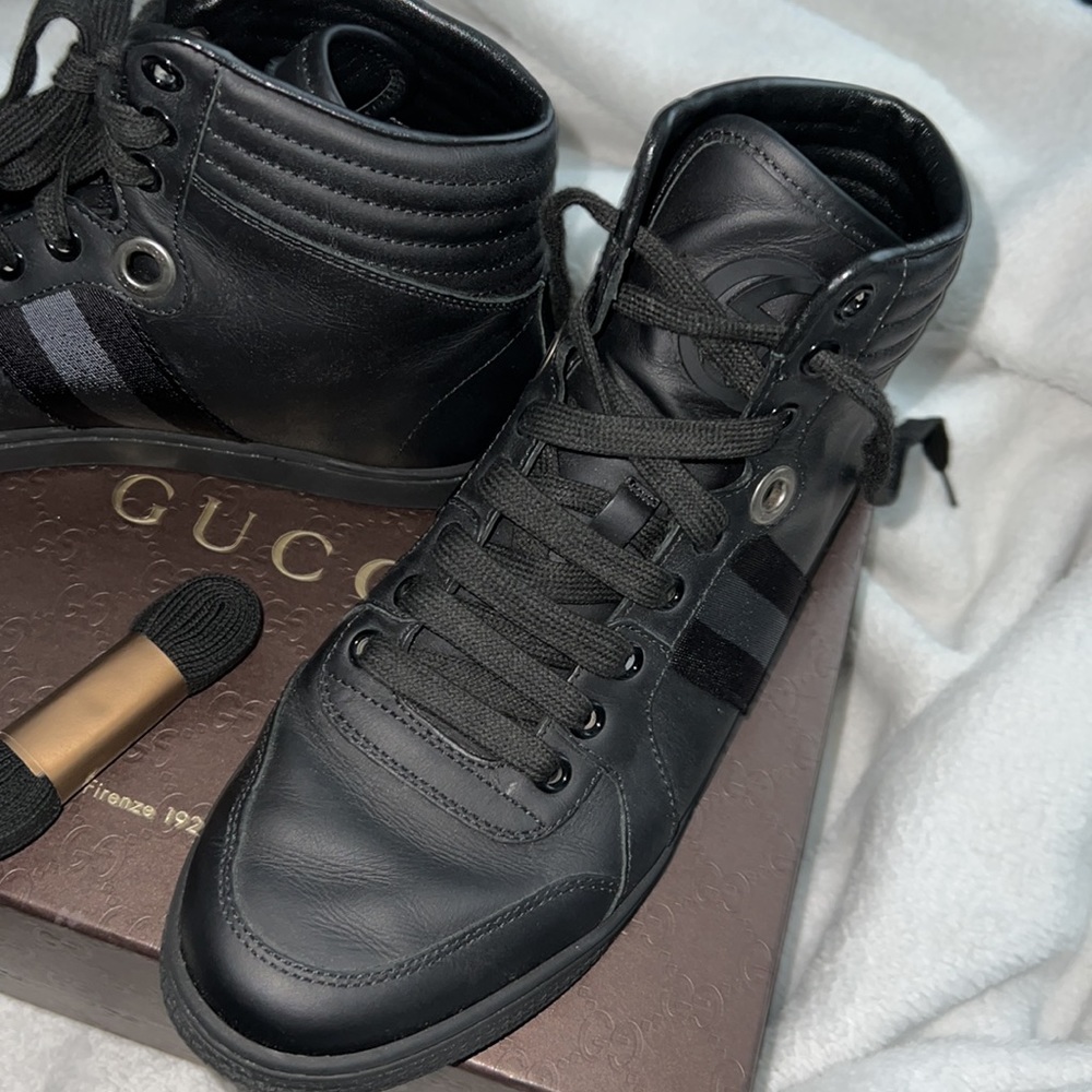 Gucci silverstone NS nylon high black shoes